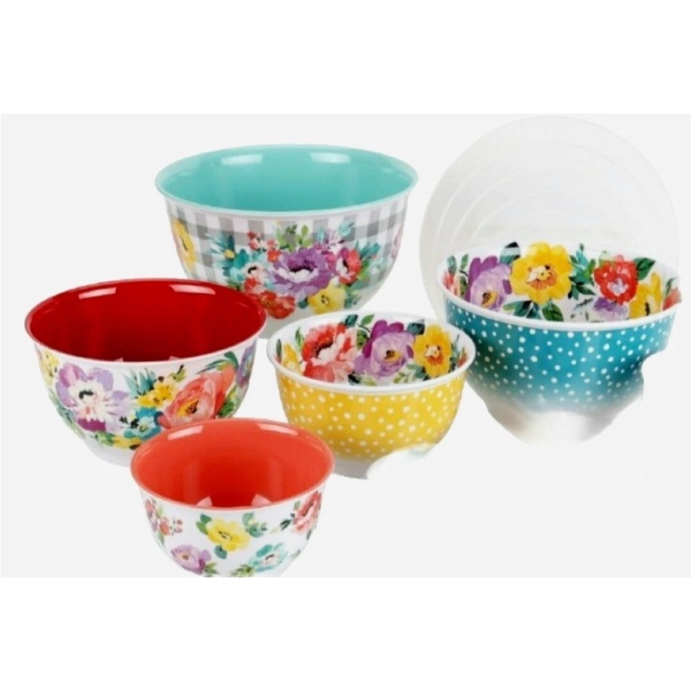The Pioneer Woman Colorful Floral Bowl Set - Red, Yellow, Teal
